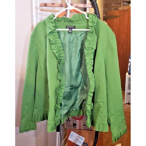 NWT - INC Int'l Concepts - Heavy, Lined Green Dressy Jacket - Size 3X Christmasy - Picture 3 of 7